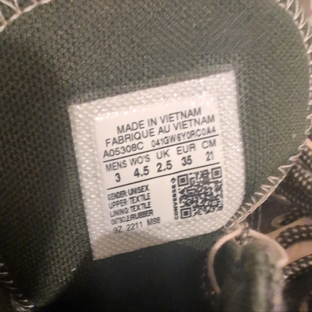 Chuck Taylor All Star Construct High 'Black Joy' (SKU:A05308C). Women's Size 4.5 - Picture 7 of 7
